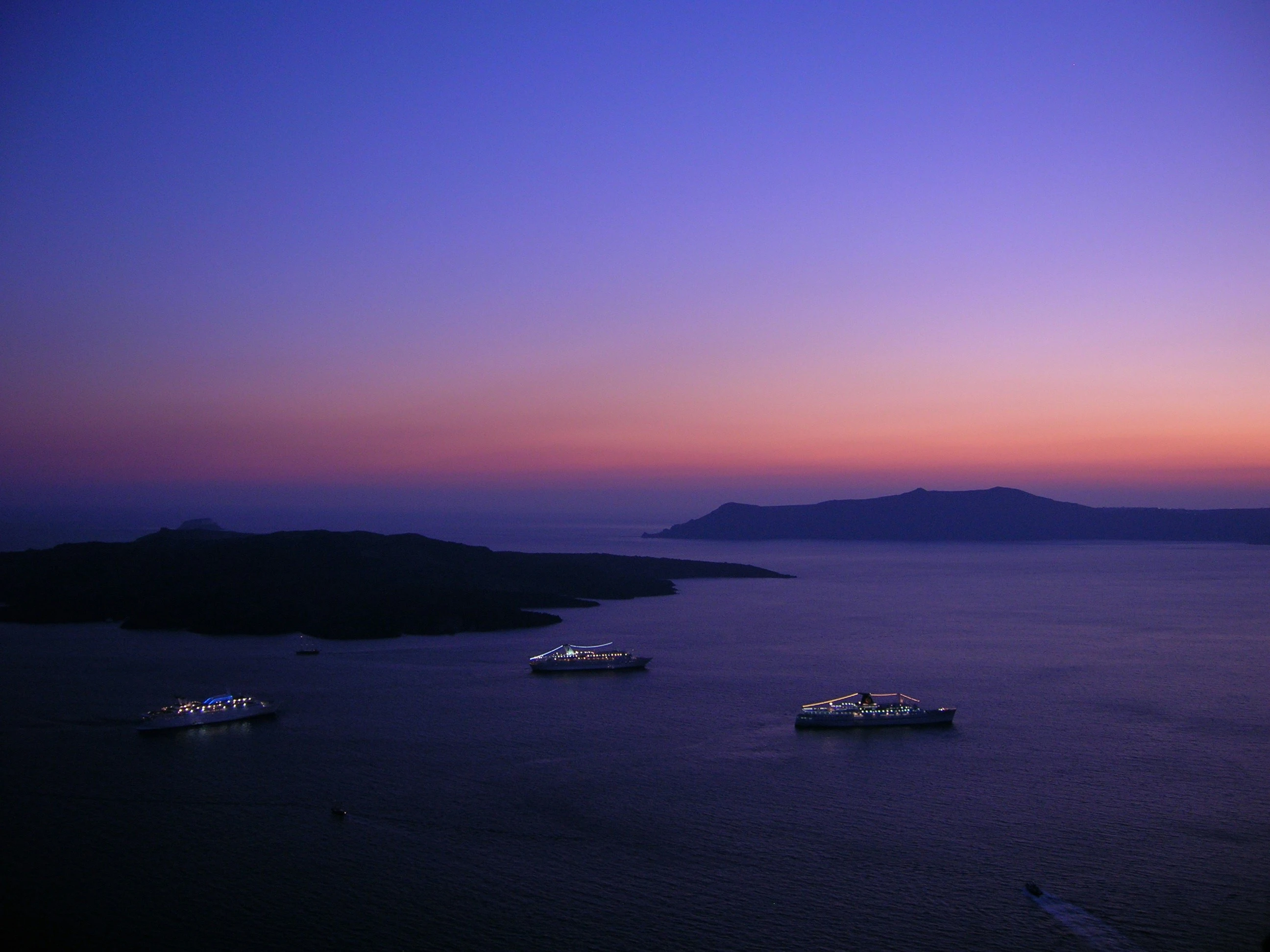 Cruise ships at dusk